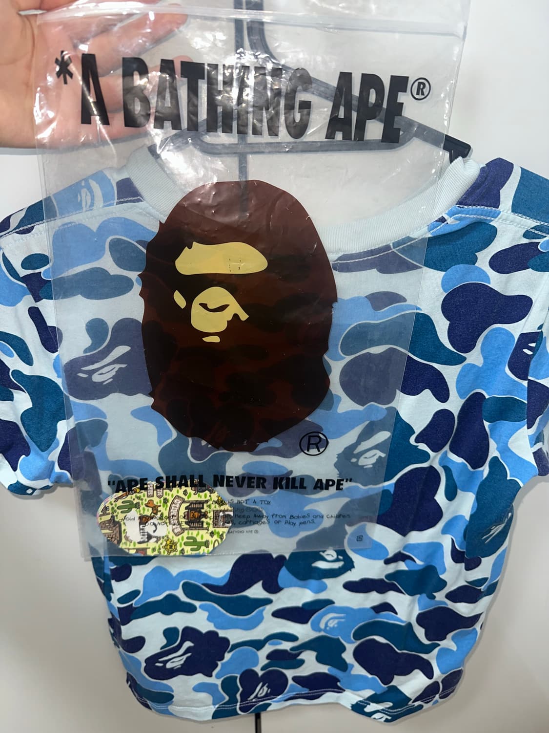 베이프 ABC우먼 블루카모 티셔츠 S 상품이미지4