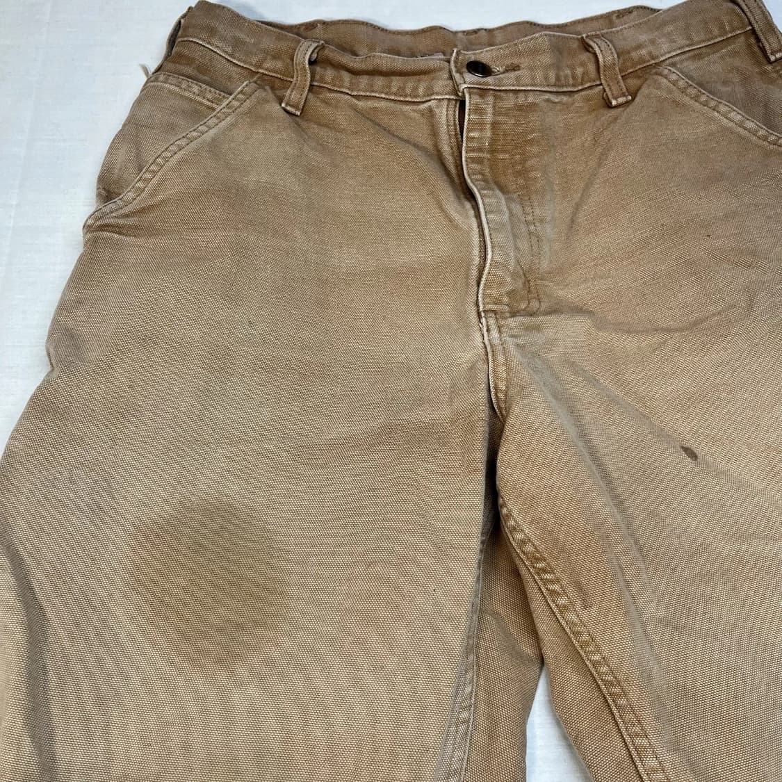 칼하트 워시드 덕 카펜터 워크 팬츠 브라운 루즈 오리지널 핏 상품이미지8