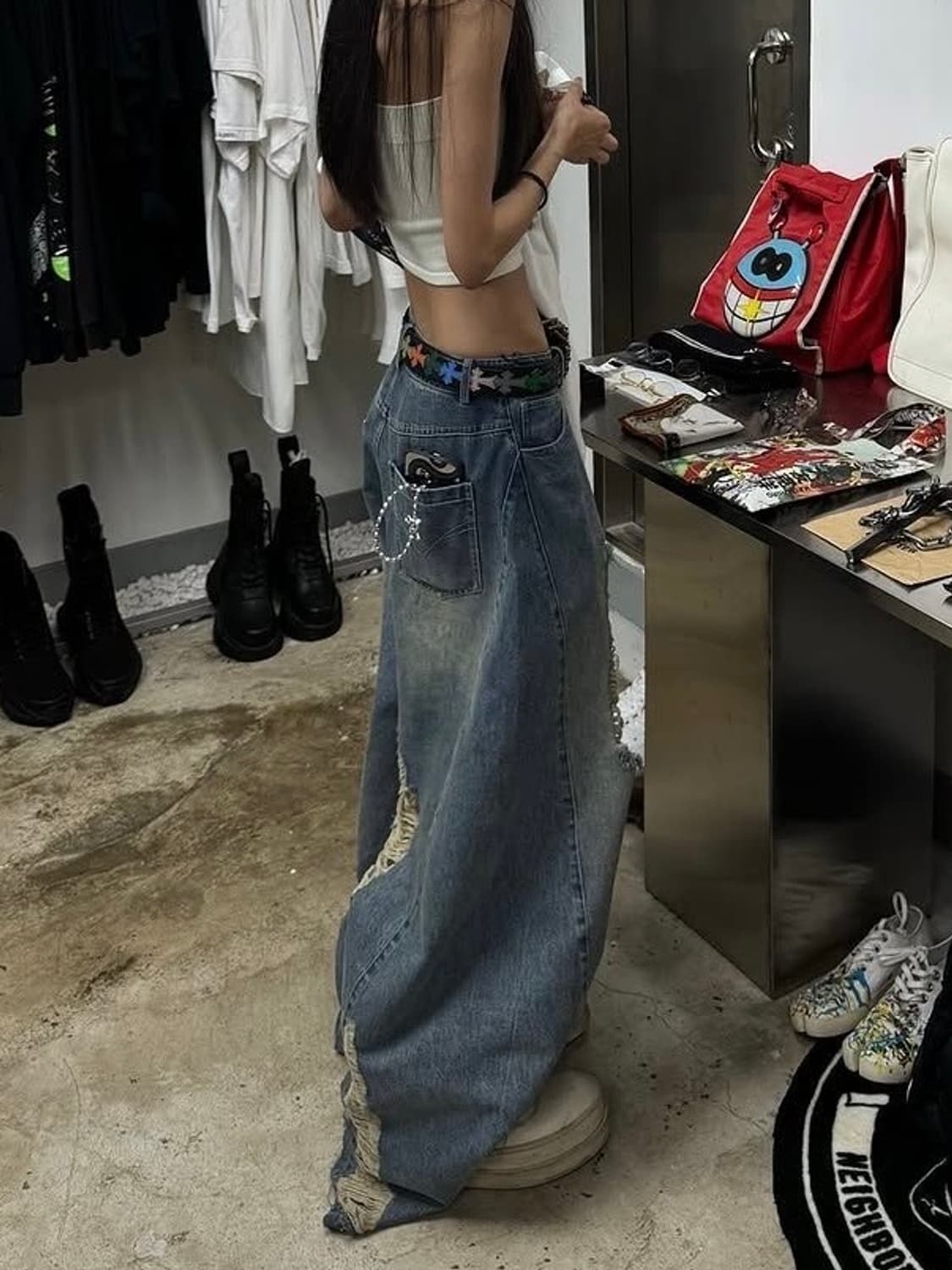 [XS] 발렌시아가 와이드 데님 팬츠 상품이미지1