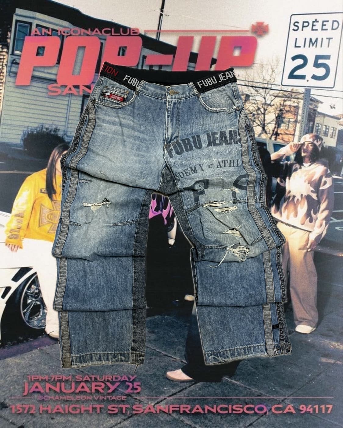 fubu 후부 올드스쿨 데미지 데님팬츠 상품이미지1