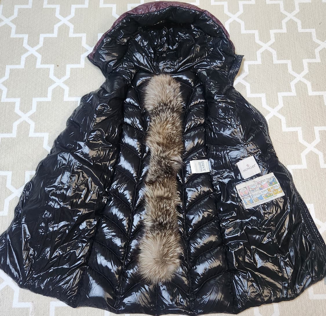 [정품]몽클레어 패딩 알비지아 (풀마러스) 폭스퍼 와인/블랙 2 새상품급 상품이미지7
