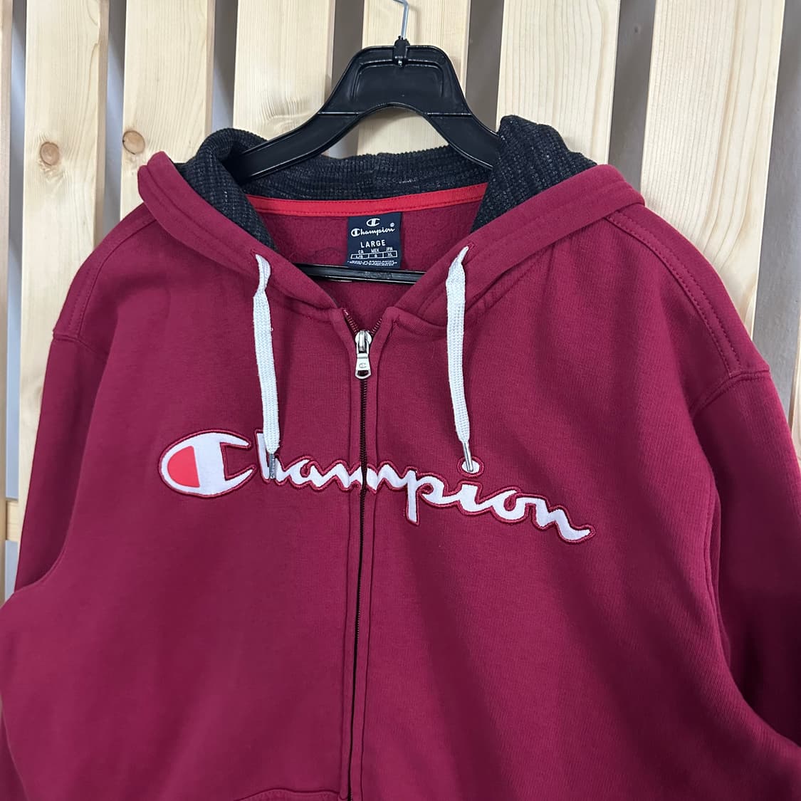 (L) 챔피온 버건디 빅로고 후드집업 상품이미지5