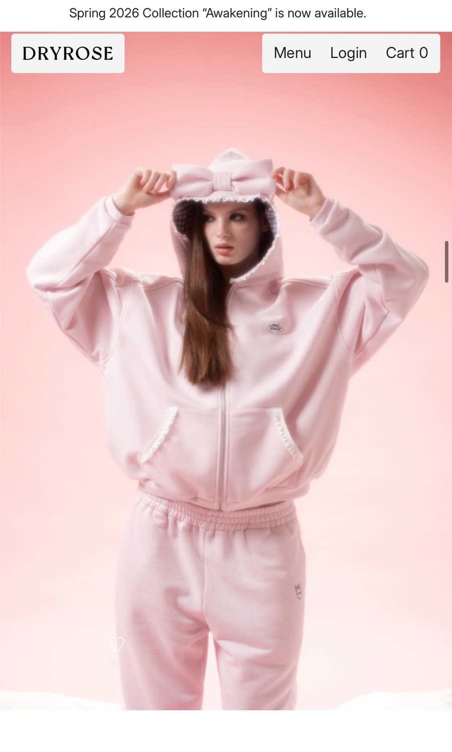 드라이로즈 빅리본 후드집업 상품이미지1