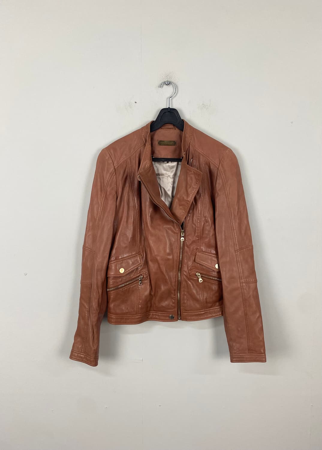 마시모두띠 카멜 가죽 레더 자켓 S 상품이미지1