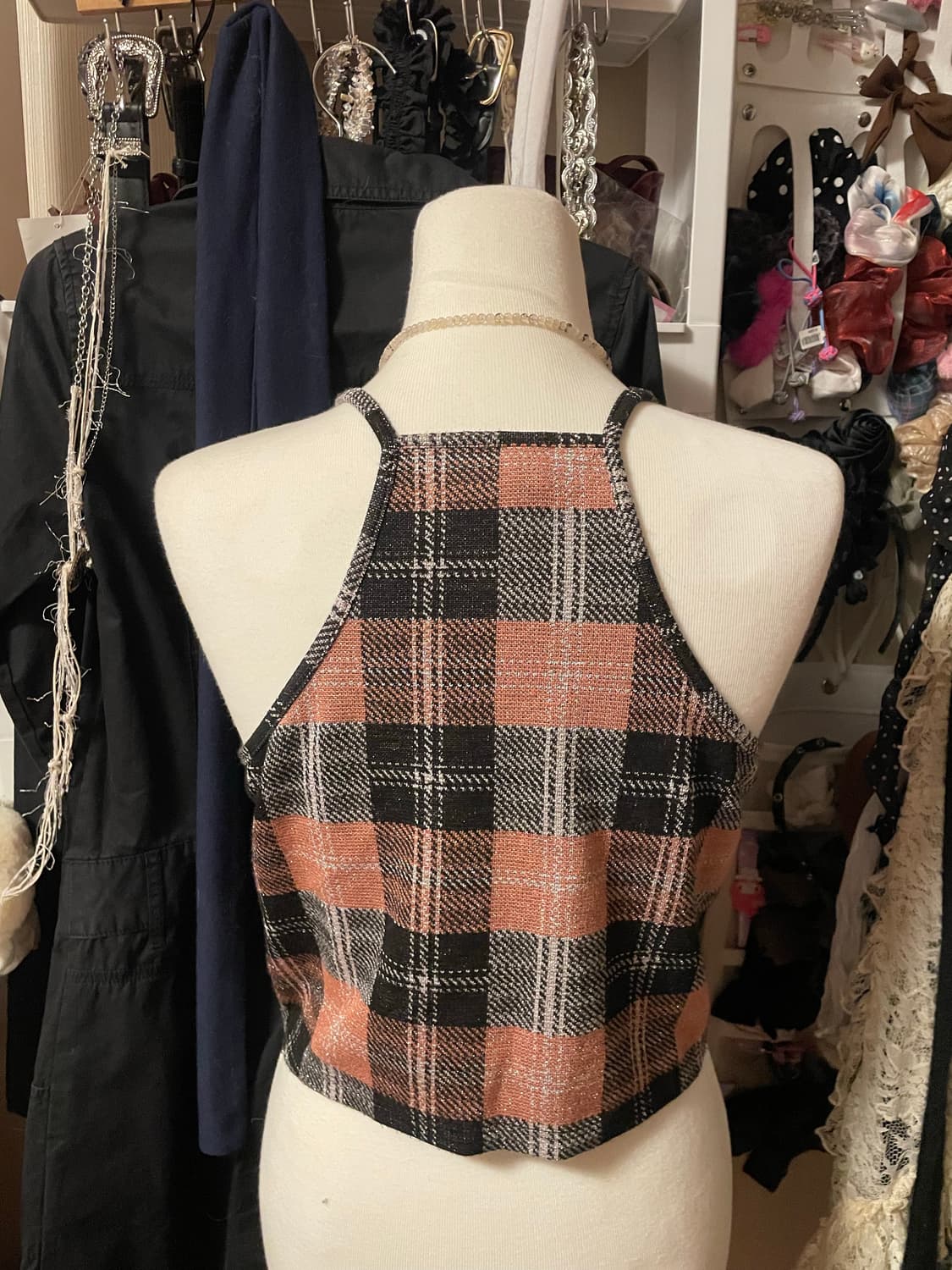 글리터 체크 탑 상품이미지4