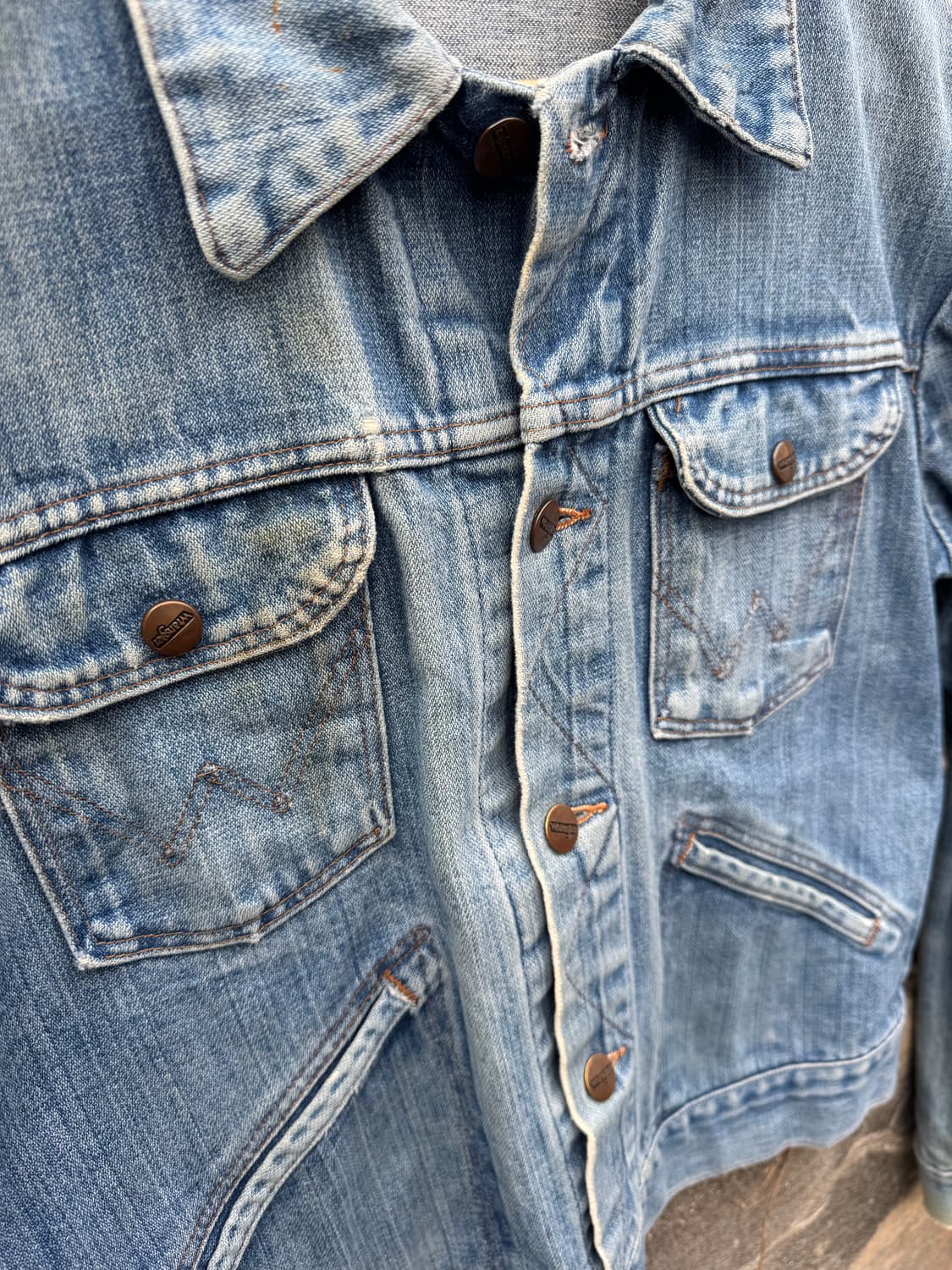 70~80s 랭글러 빈티지 웨스턴 워싱 데님 트러커 자켓 상품이미지5