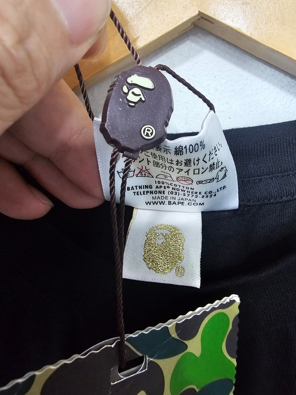 베이프 BAPE 블랙 반팔 티셔츠 새상품 상품이미지3