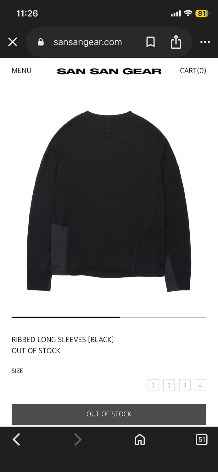 2 size) 산산기어 리브드 롱슬리브  상품이미지2