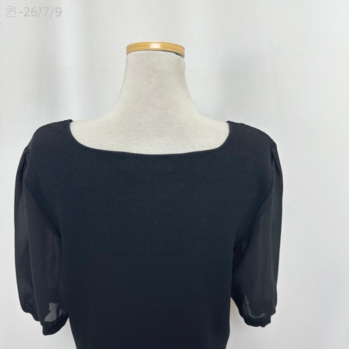 세루티1881 여자 니트 시스루팔 반팔티 검정 77 상품이미지6