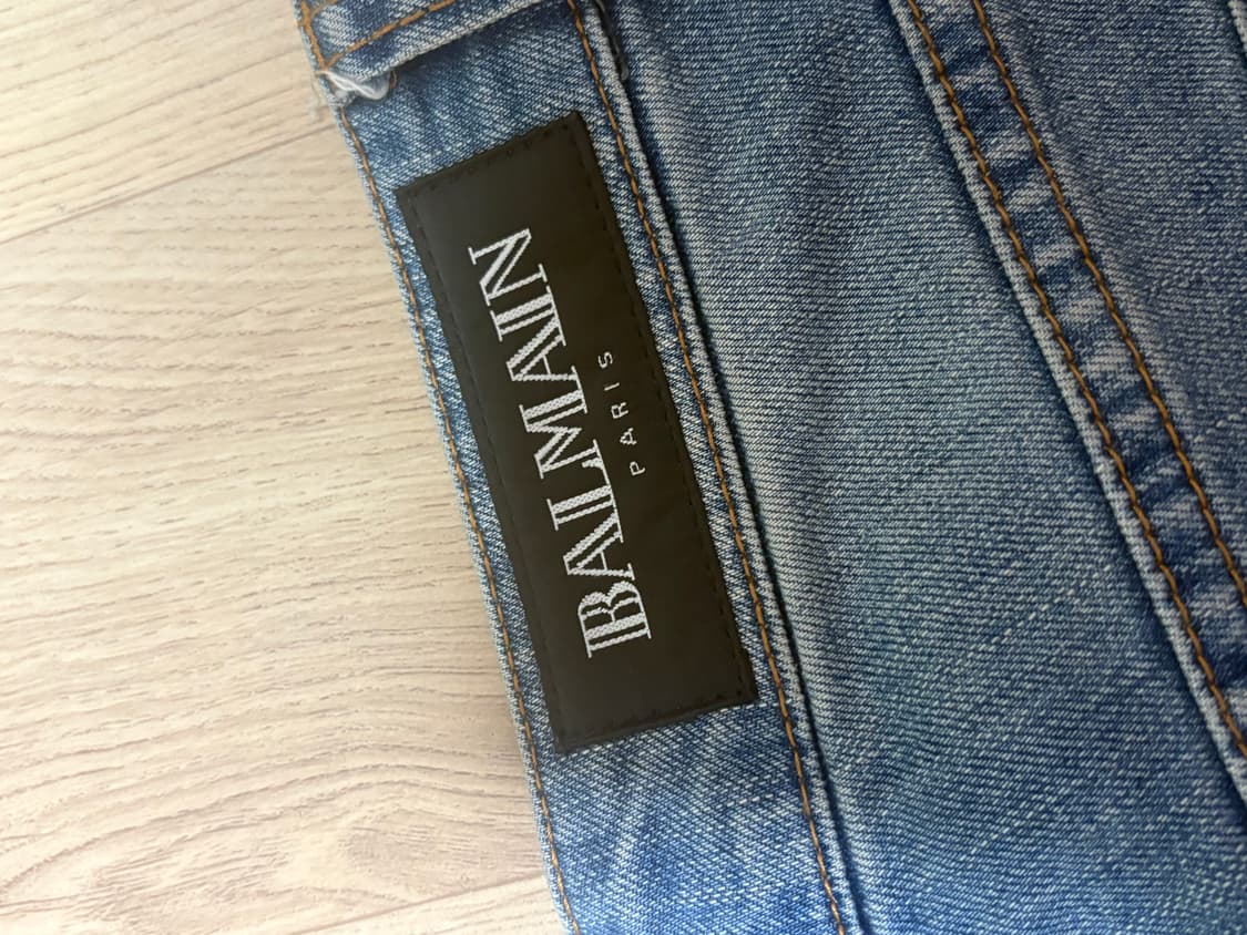 발망 연청 지퍼 바이커진 데님 30 상품이미지3