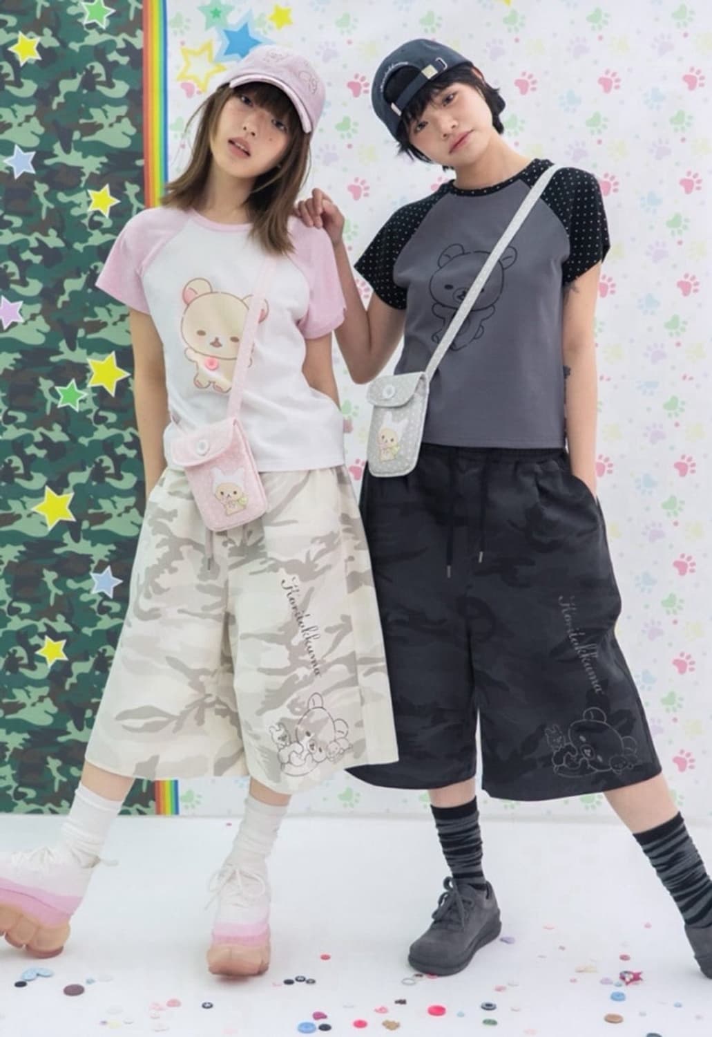 허그유어스킨 코리락쿠마 버뮤다팬츠 핑크 상품이미지2