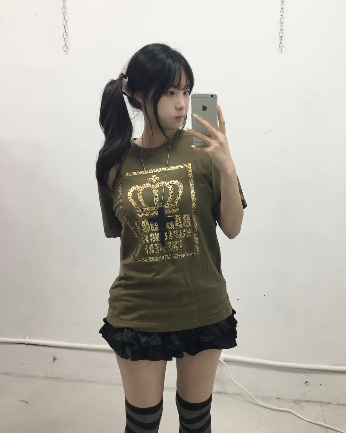 [BABY DOLL] 베이비돌 갸루 레오파드 크라운 반팔 상품이미지1