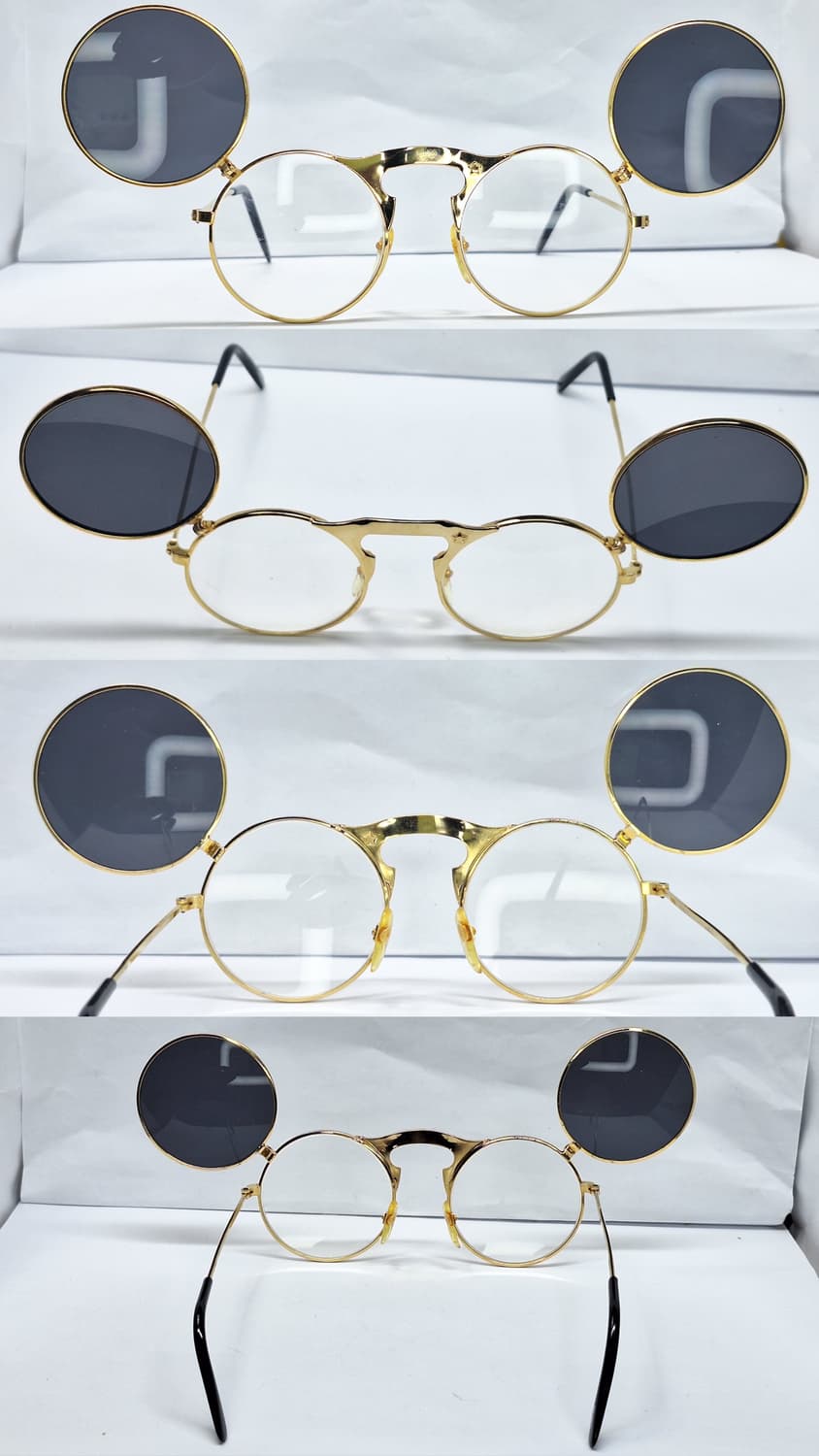 골드 플립 더블 렌즈 선글라스 안경/레옹 일본 수입 빈티지 클래식 레트로 상품이미지4