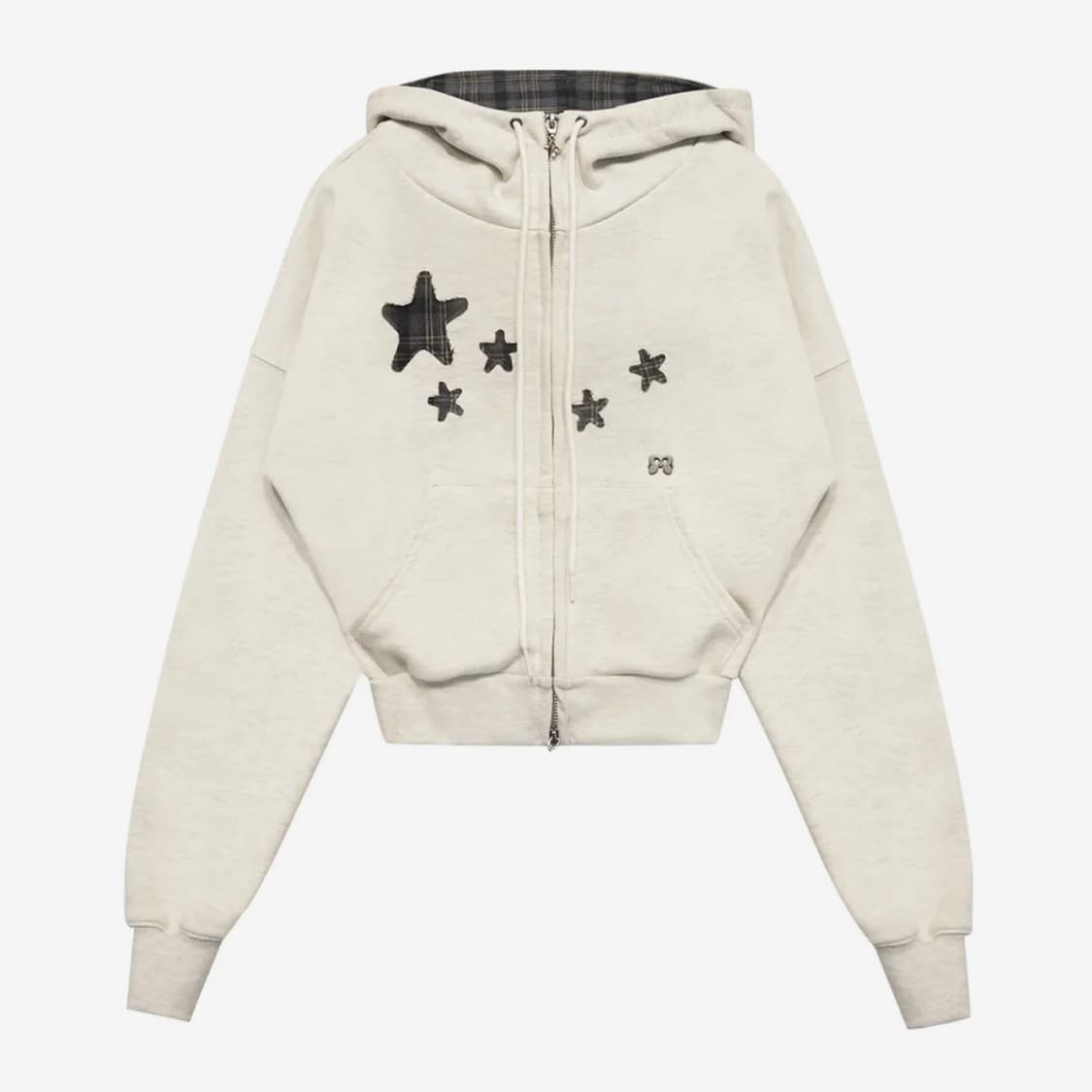 미레코 CONTRAST PATCH ZIP-UP OATMEAL 후드집업 상품이미지2