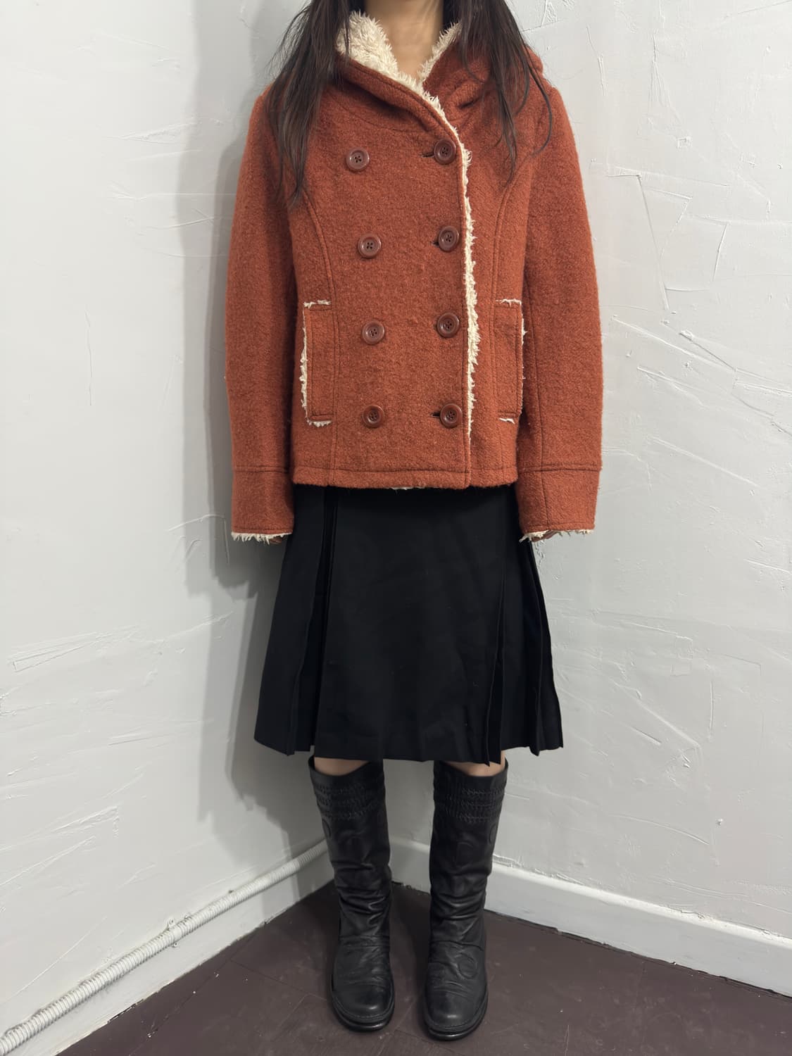orange hood wool jacket 상품이미지2