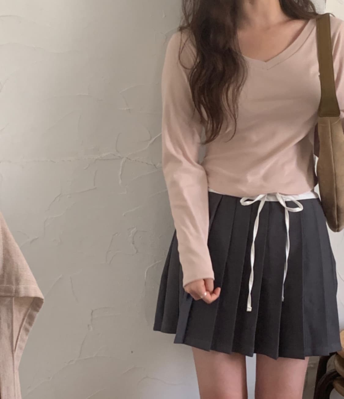 오이니 심플 글램탑 티셔츠 핑크 상품이미지2