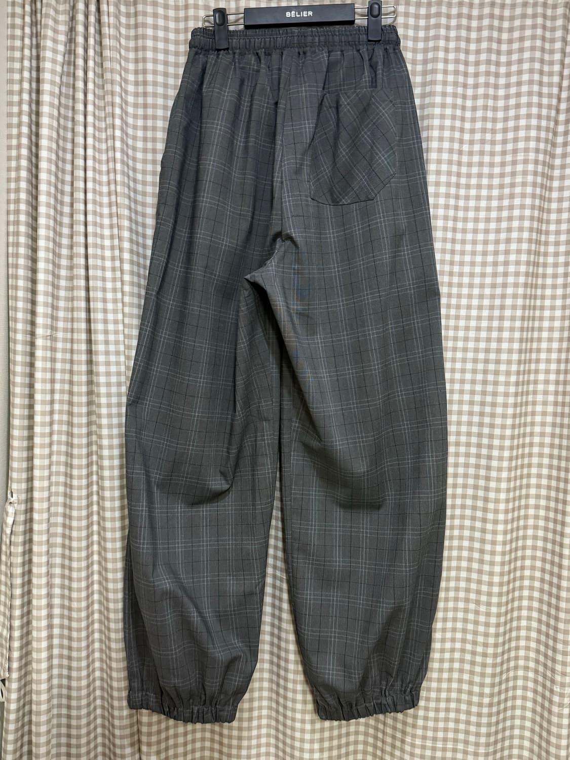 호노 이지 빅 루프 팬츠-그레이 체크 새상품 판매 상품이미지2