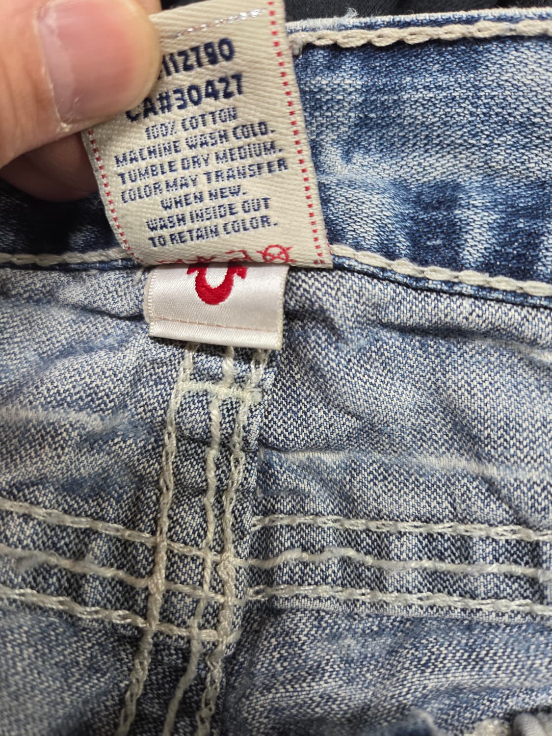 트루릴리전 스티치 커스텀 데님반바지 30 상품이미지5