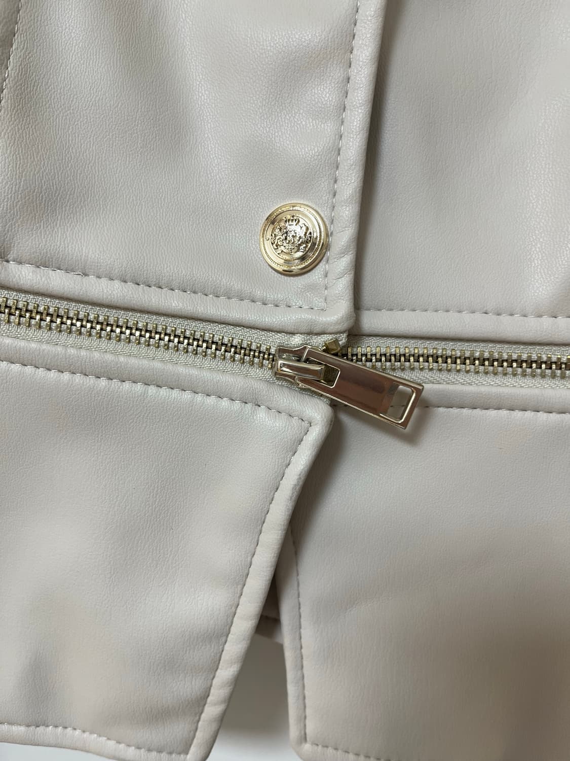 자라 투웨이 레더 자켓 zara 베이지 빈티지 상품이미지3