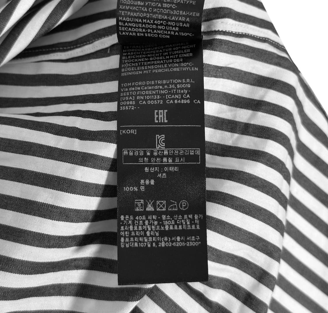 [42] 톰포드 남성 스트라이프 코튼 드레스 셔츠 화이트 그레이 상품이미지10