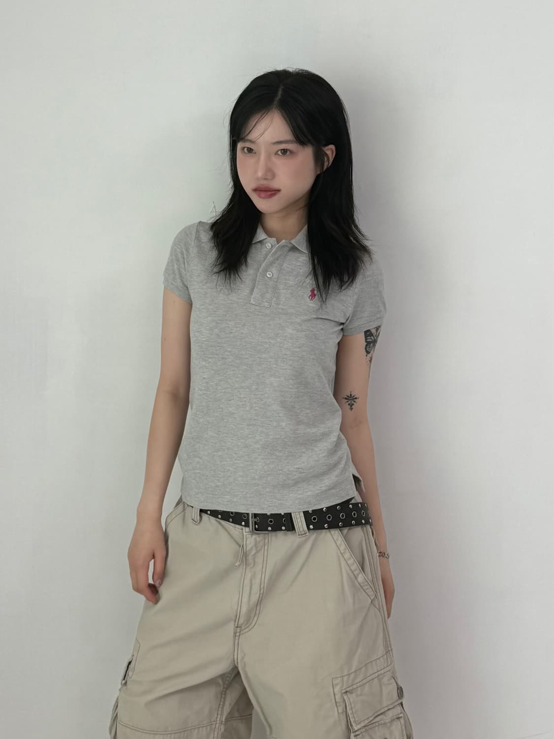 폴로 그레이 딱붙 pk 티셔츠 상품이미지2