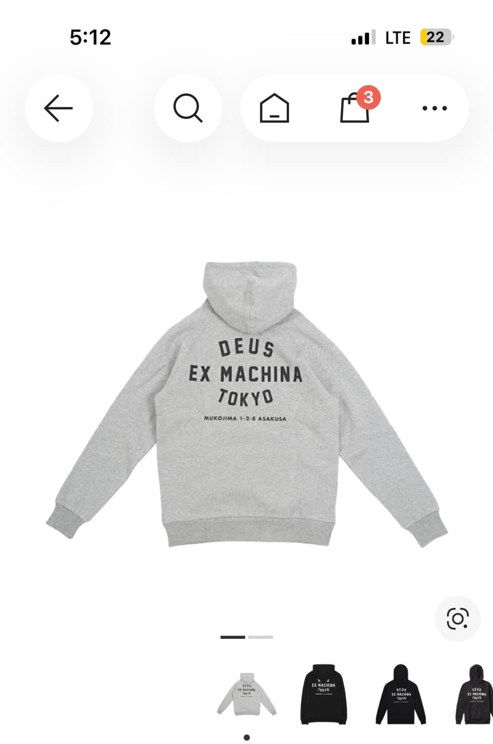 데우스 엑스 마키나 도쿄 후드티 그레이 M 상품이미지1