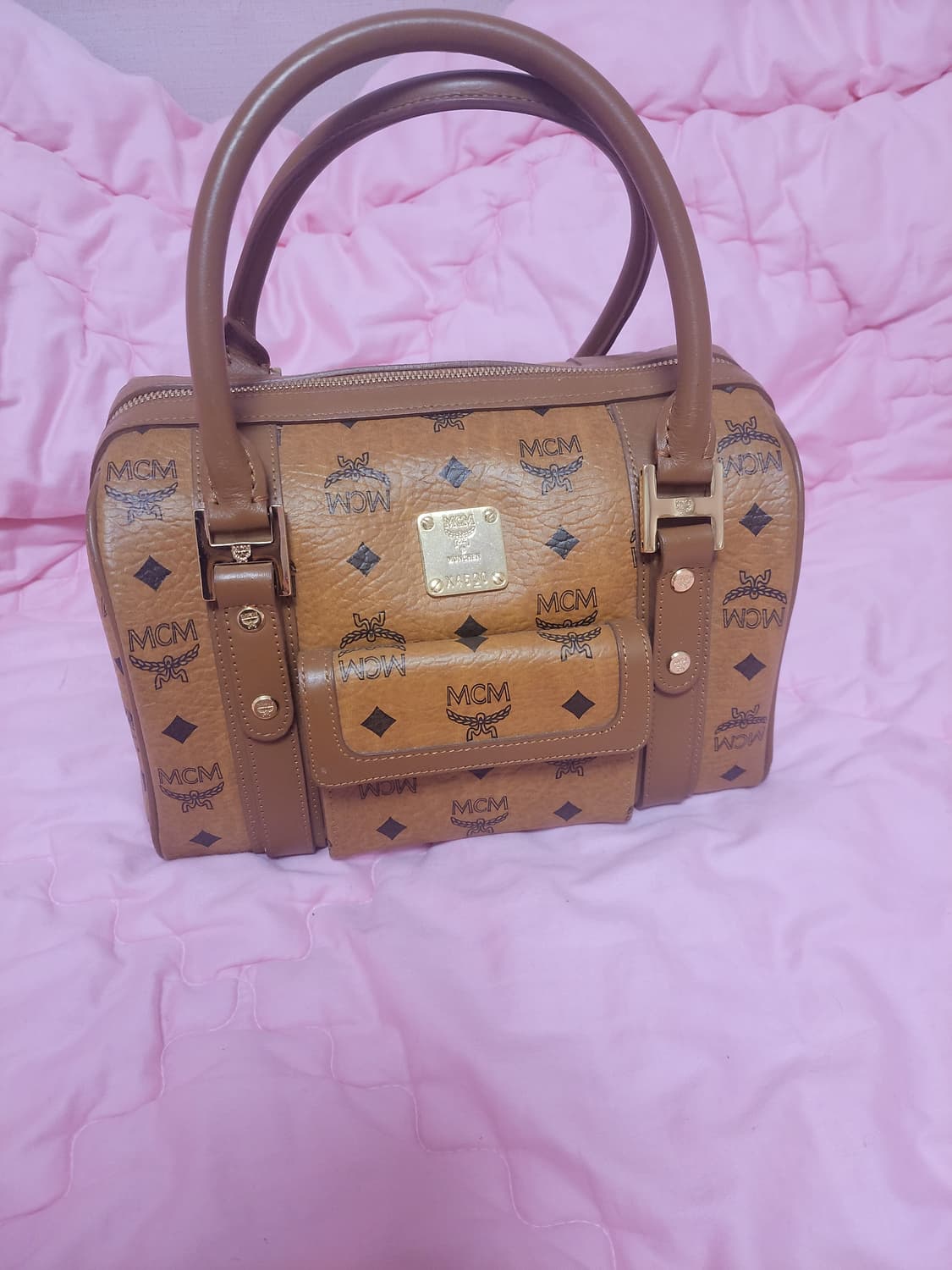 급처상태양호!MCM엠씨엠 비세토스 보스턴 토트백 레더가죽가방 루이비통st 상품이미지1