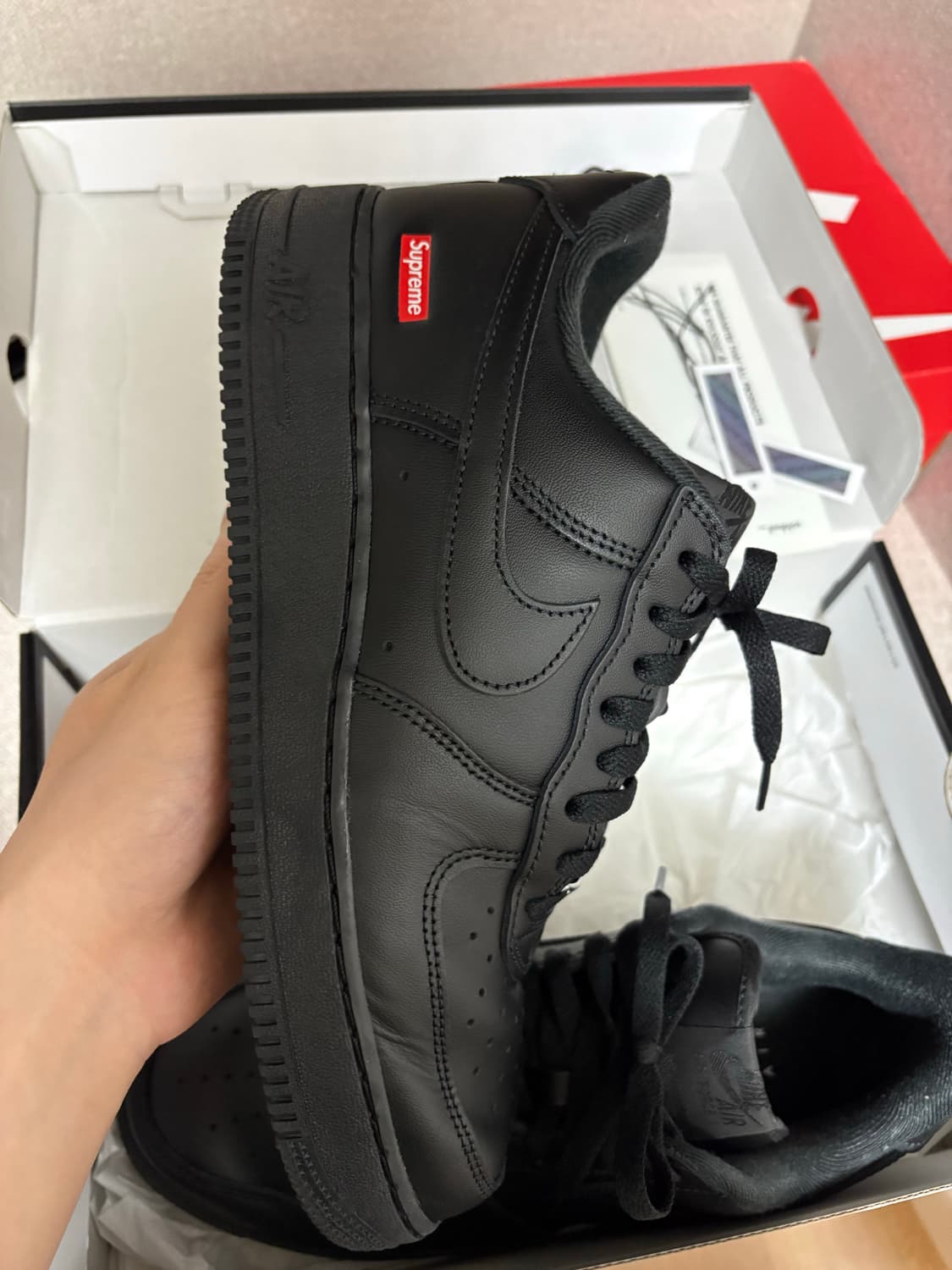 나이키 에어 포스 1 로우 슈프림 블랙 270mm 상품이미지7