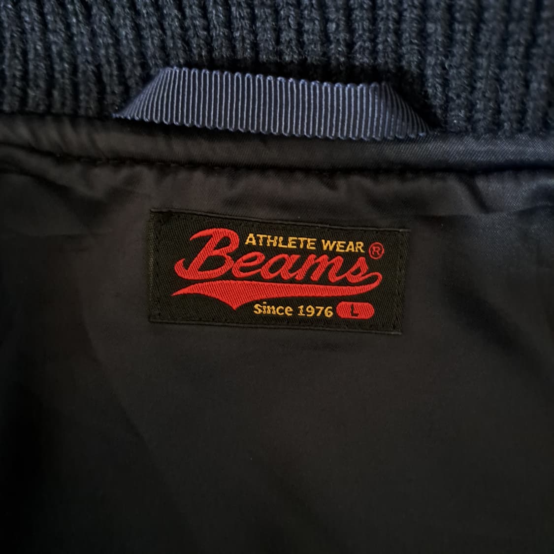 (택포) 빔즈 레더패치 바시티 자켓 L A899 상품이미지6