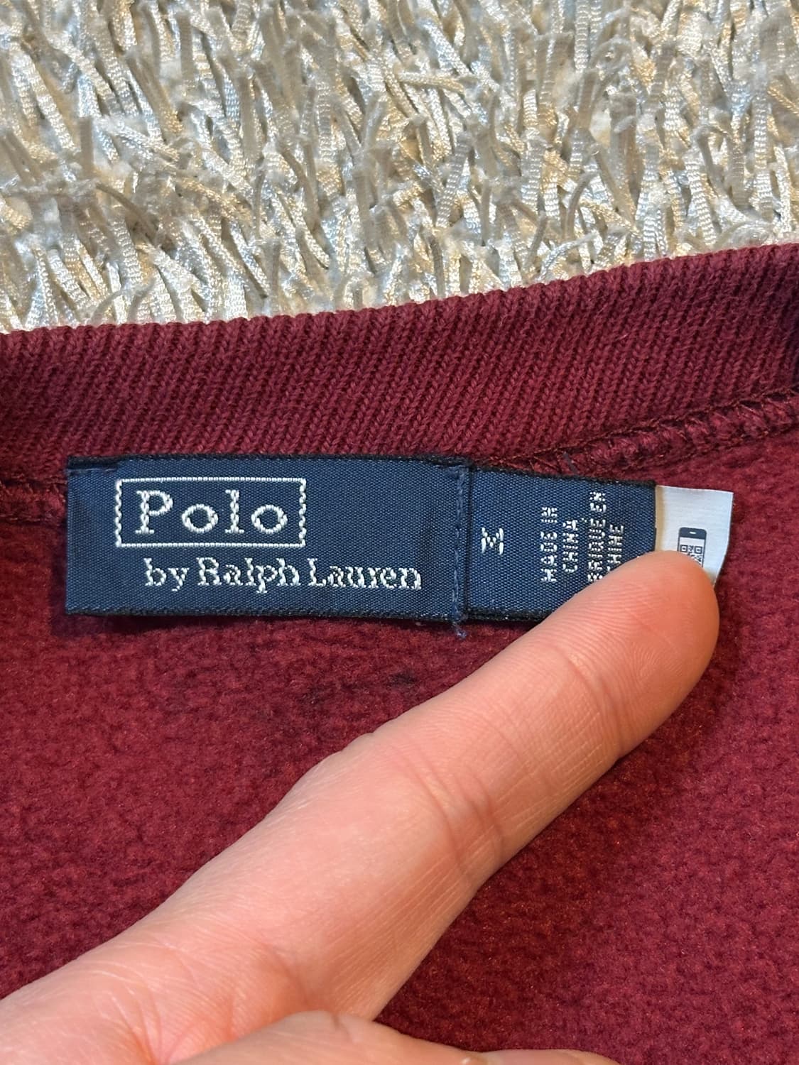 폴로 랄프로렌 신형 QR RL 로고 맨투맨 버건디 상품이미지5
