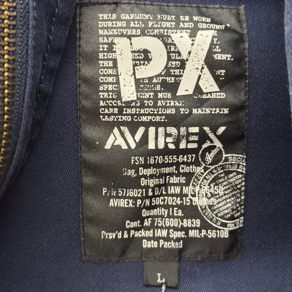 아비렉스 M-65 필드 자켓 오리지널 밀리터리 복각 네이비 N247 상품이미지5