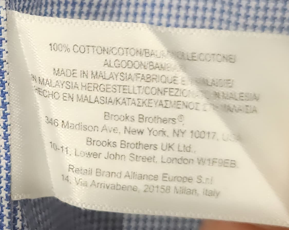 브룩스 브라더스 블루 체크 셔츠 18-34  (115까지) 상품이미지5