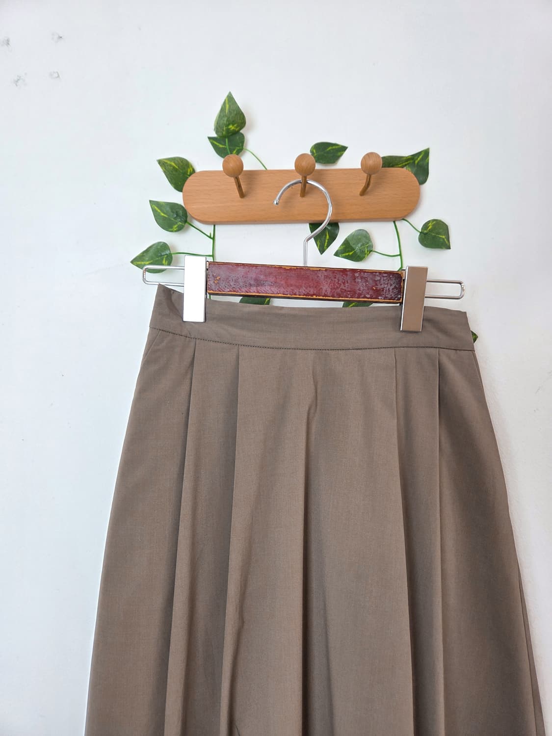 뮤트 브라운 언발 스커트 상품이미지2