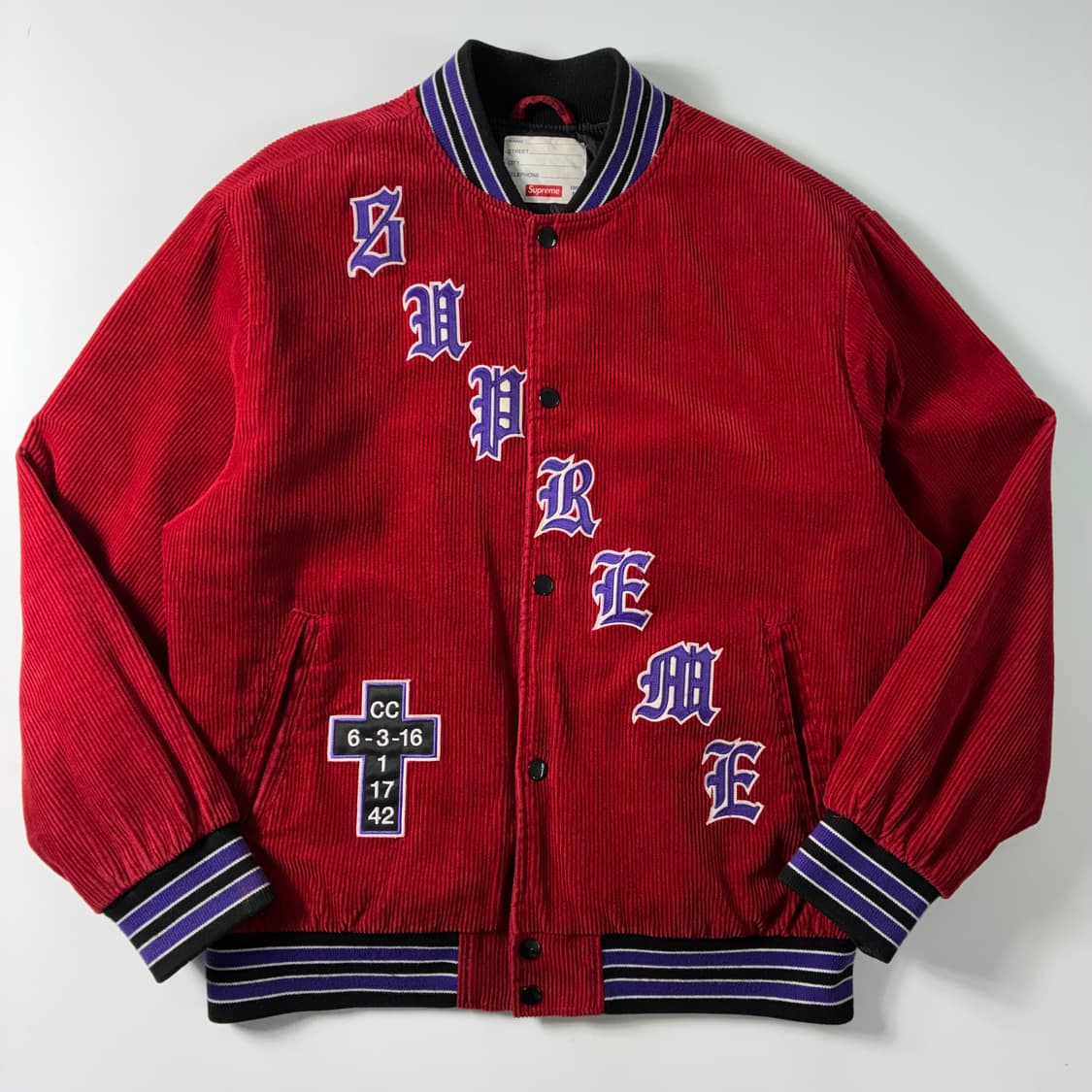 Supreme  슈프림 올드 잉글리쉬 코듀로이 바시티 자켓  상품이미지2