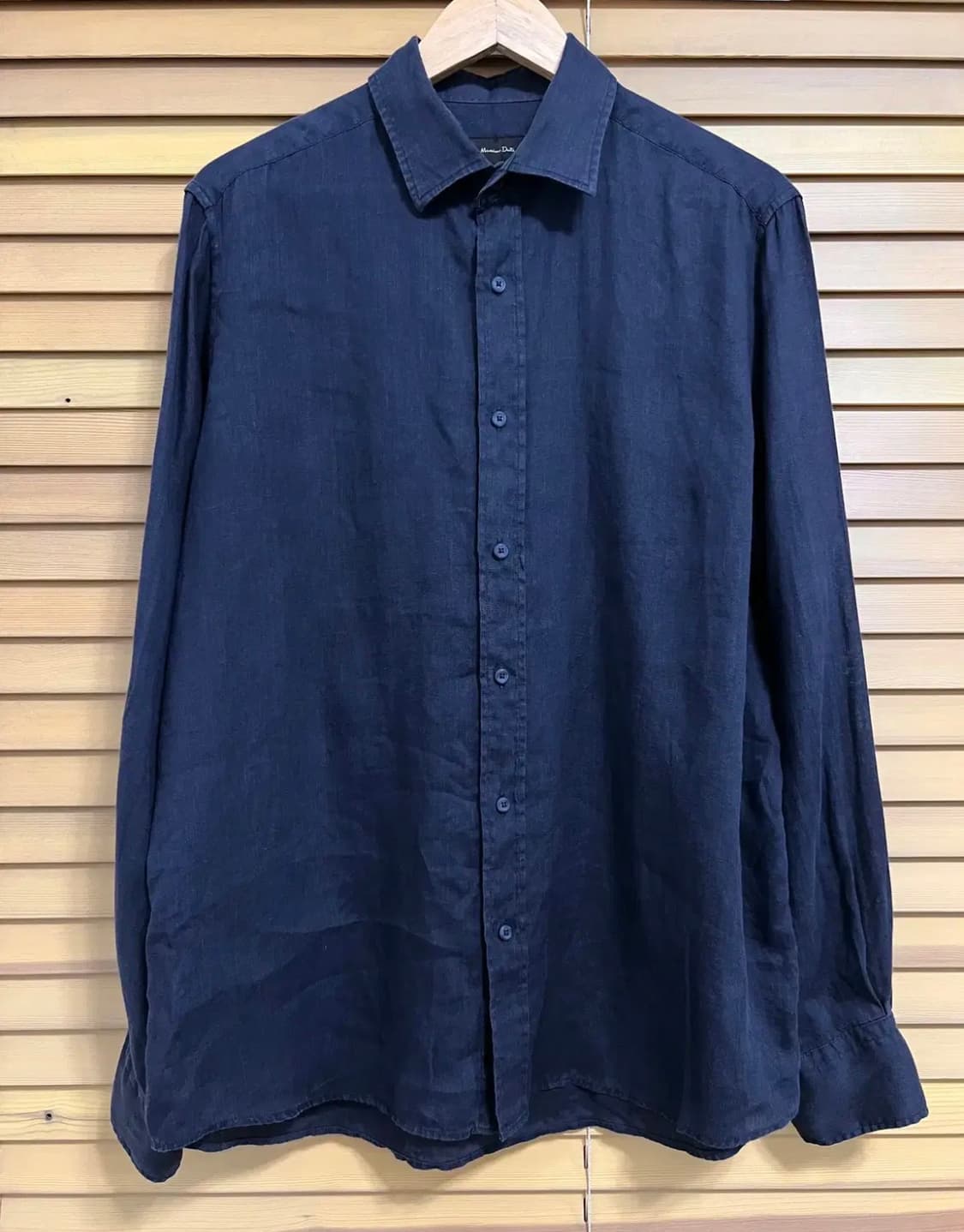 마시모뚜띠 남성 네이비 린넨긴팔셔츠 상품이미지2