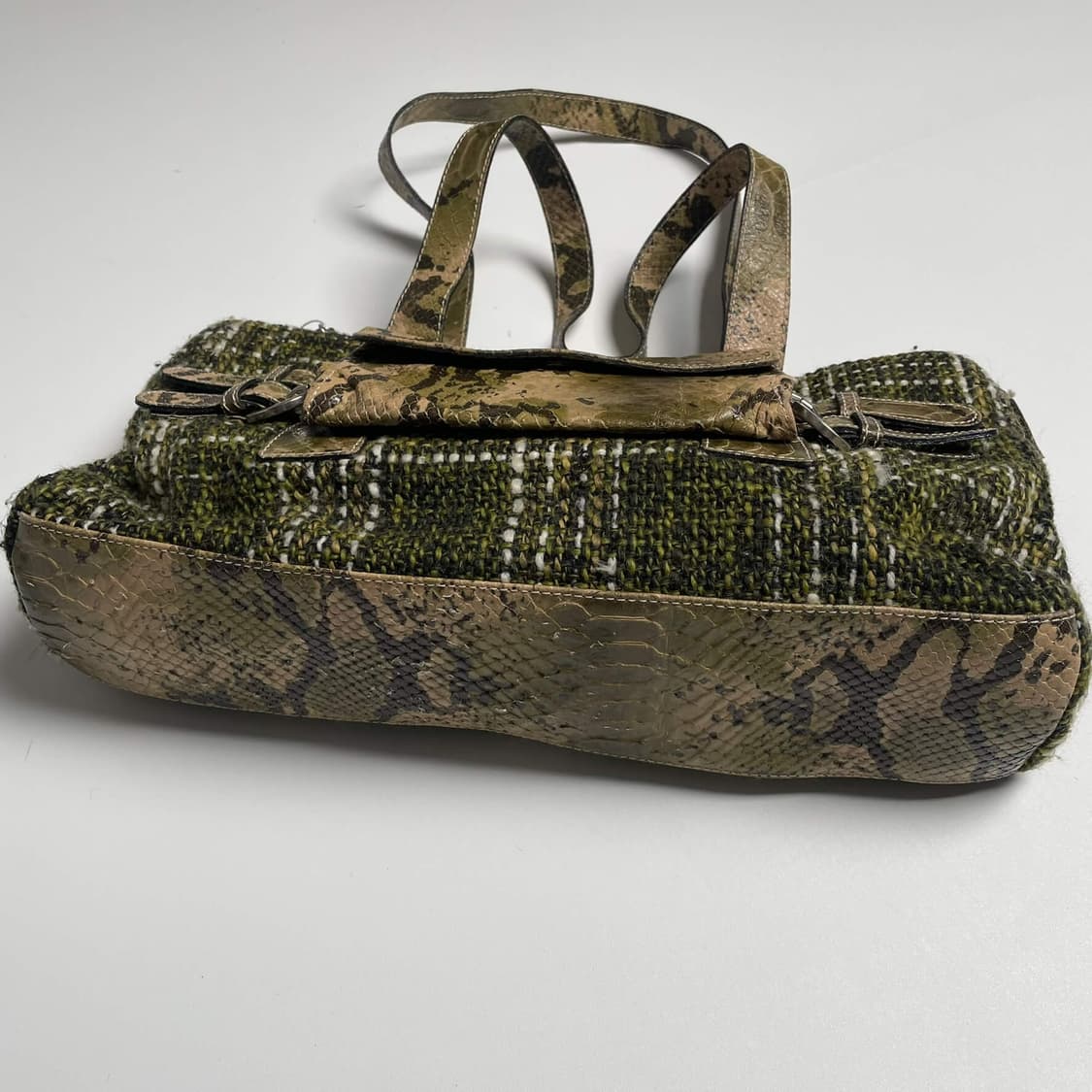 Arcadie 뱀패턴 &초록 트위드 백 (italy)   상품이미지8