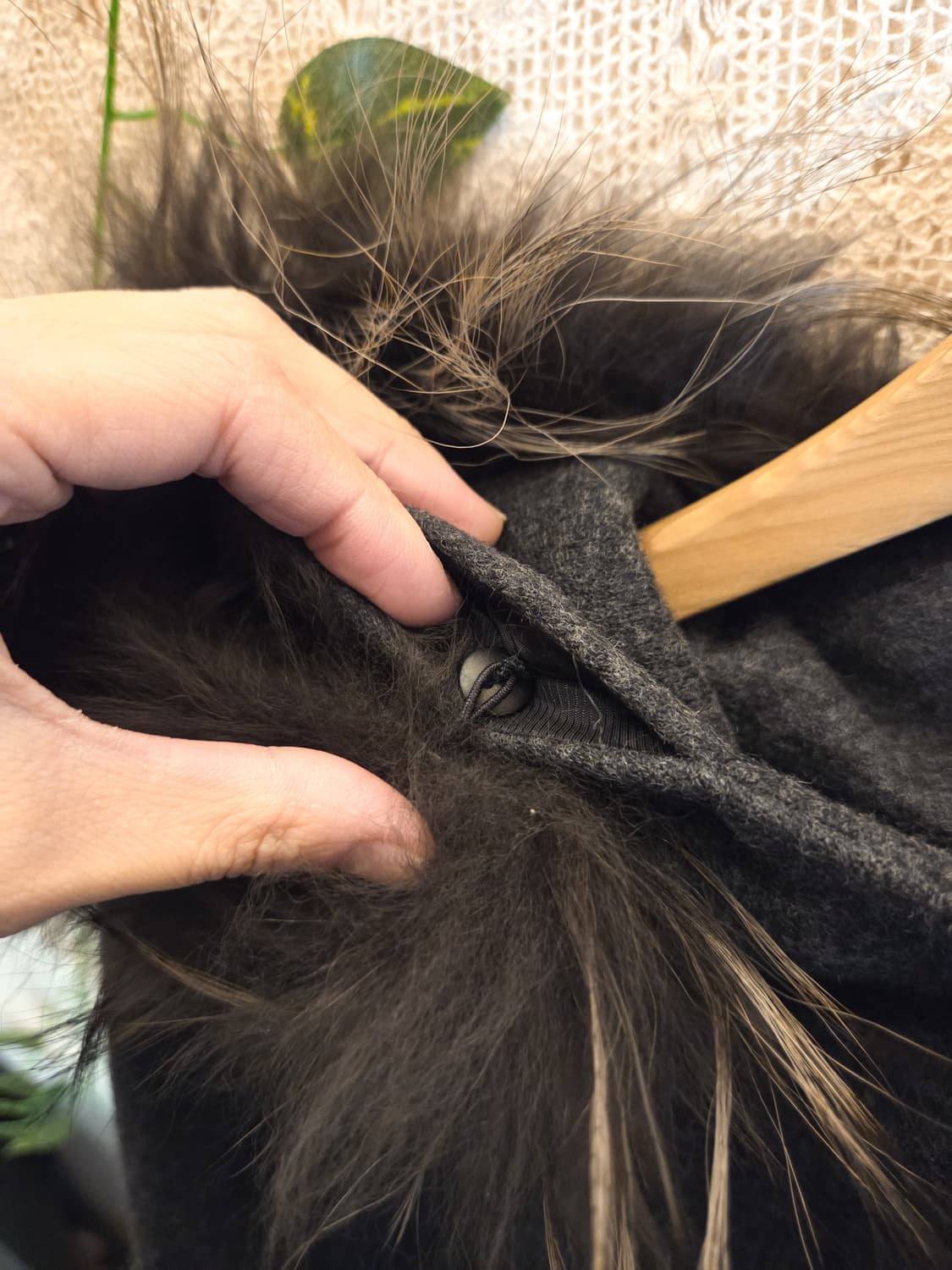 차콜 케이프 울 코트 상품이미지5