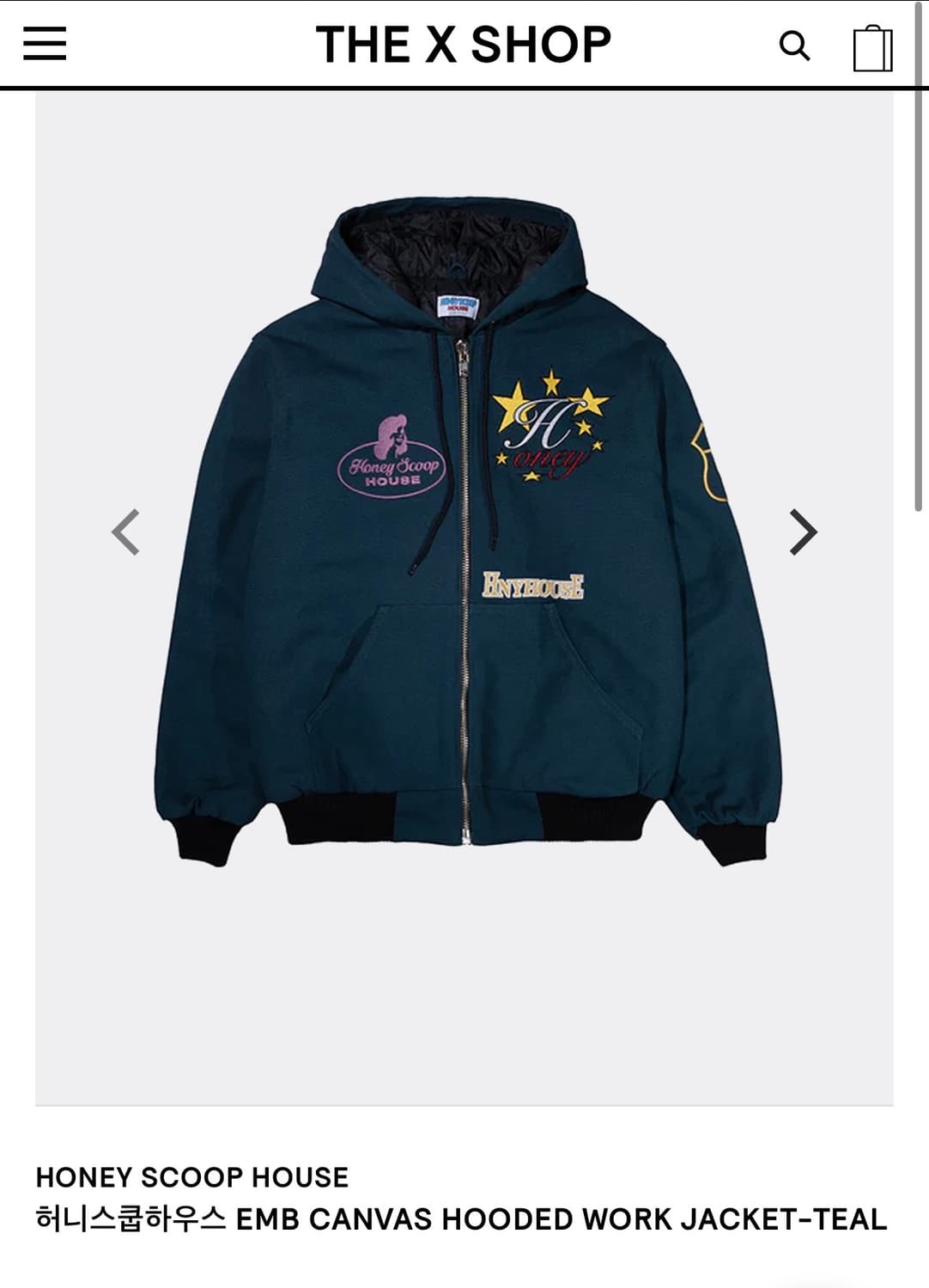 허니스쿱하우스 EMB CANVAS HOODED WORK JACKET 상품이미지1