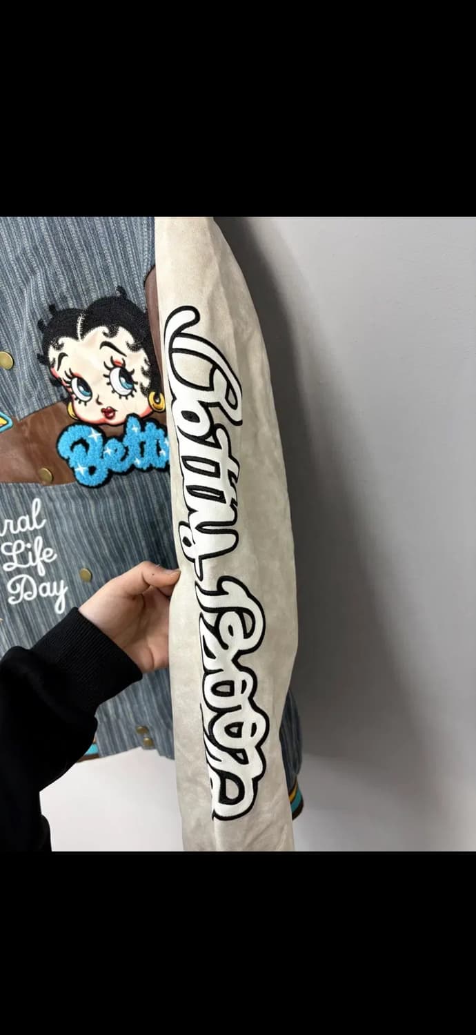 빈티지 베티붑 패치 데님 바시티 자켓 H2030 상품이미지7