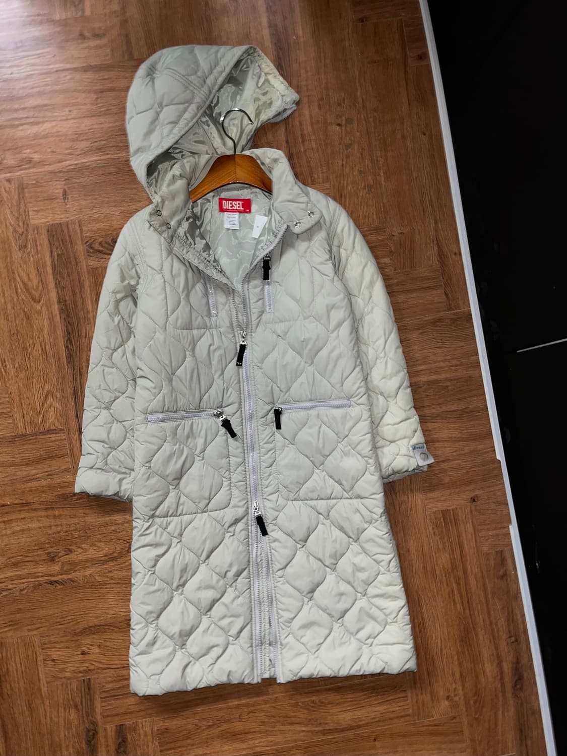 Diesel 디젤 퀄팅 후드 롱자켓 상품이미지1