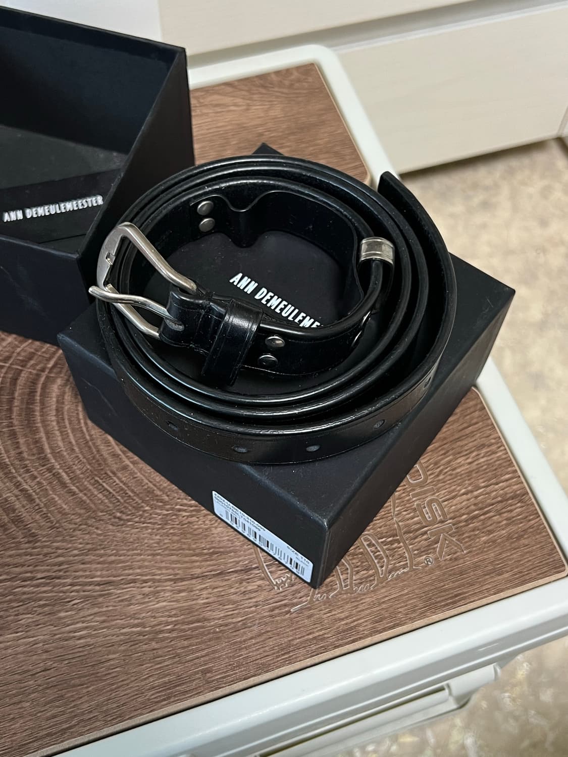 Ann Demeulemeester 블랙 가죽 벨트 웨스턴 110 상품이미지3