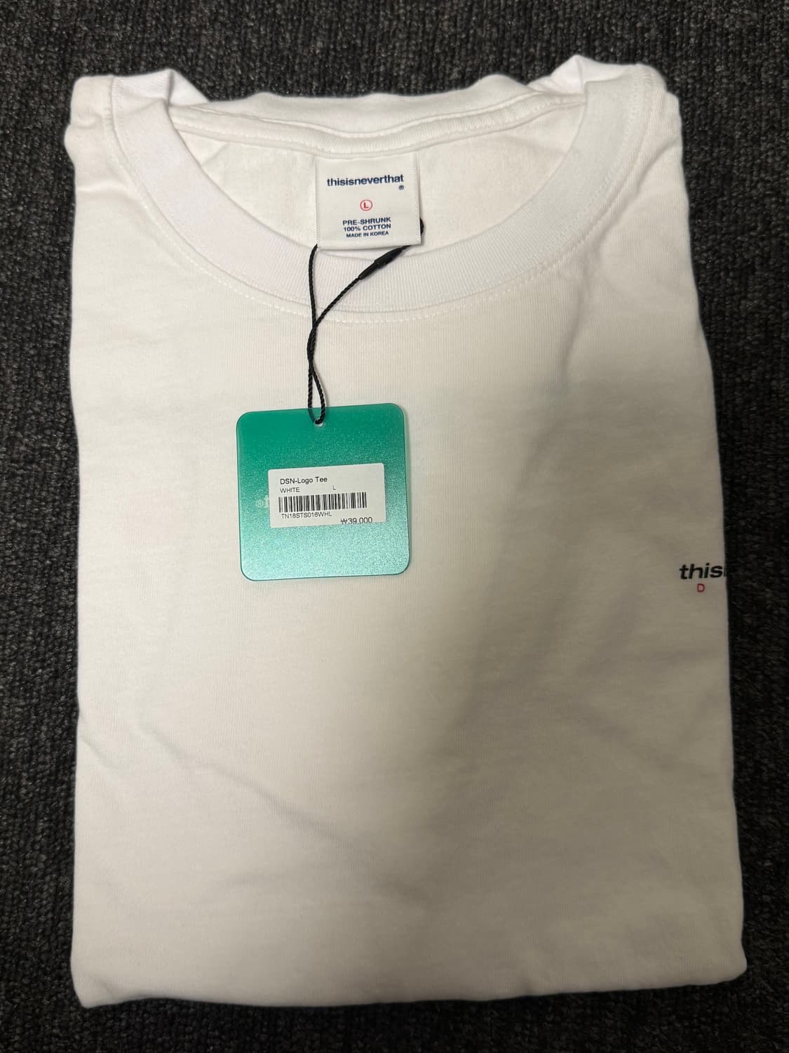 [L] 디스이즈네버댓 DSN-Logo Tee 로고 반팔 화이트 상품이미지6