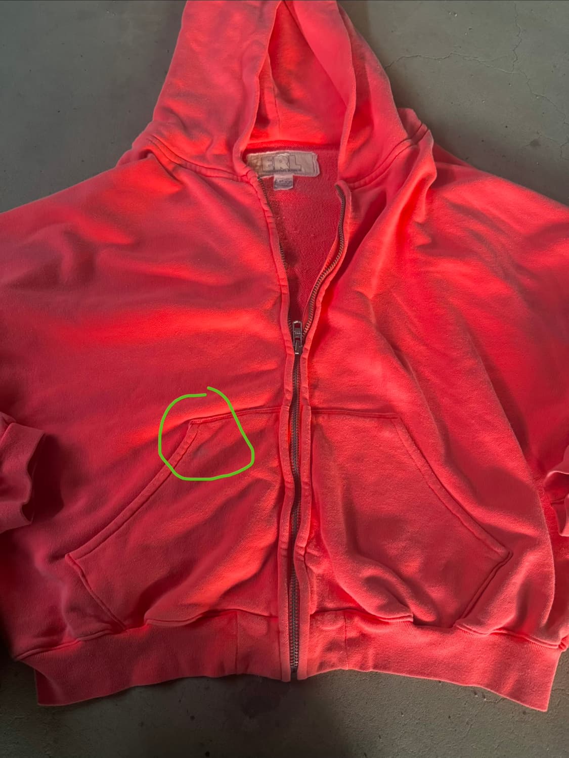 ERL Monuments 후드 집업 Salmon Pink L 상품이미지6