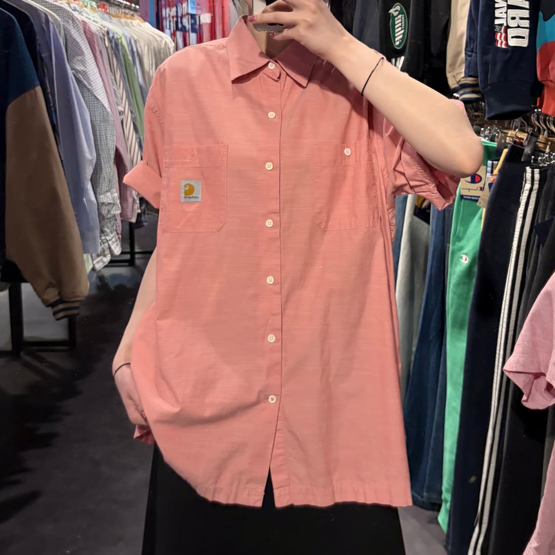 [IM] Carhartt 칼하트 반팔 셔츠 코랄 핑크 상품이미지3