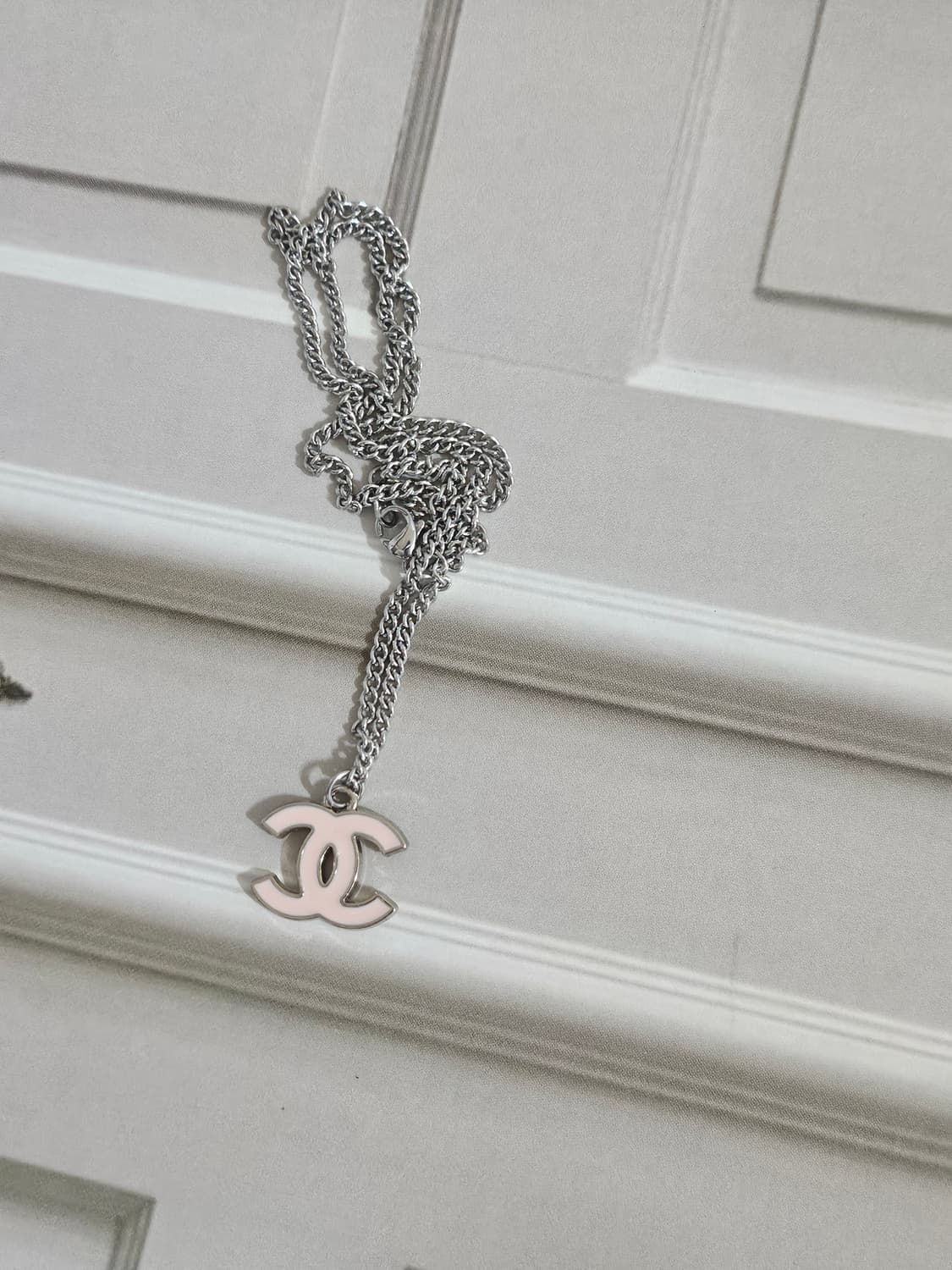 샤넬 빈티지 핑크 CC로고 목걸이 상품이미지2