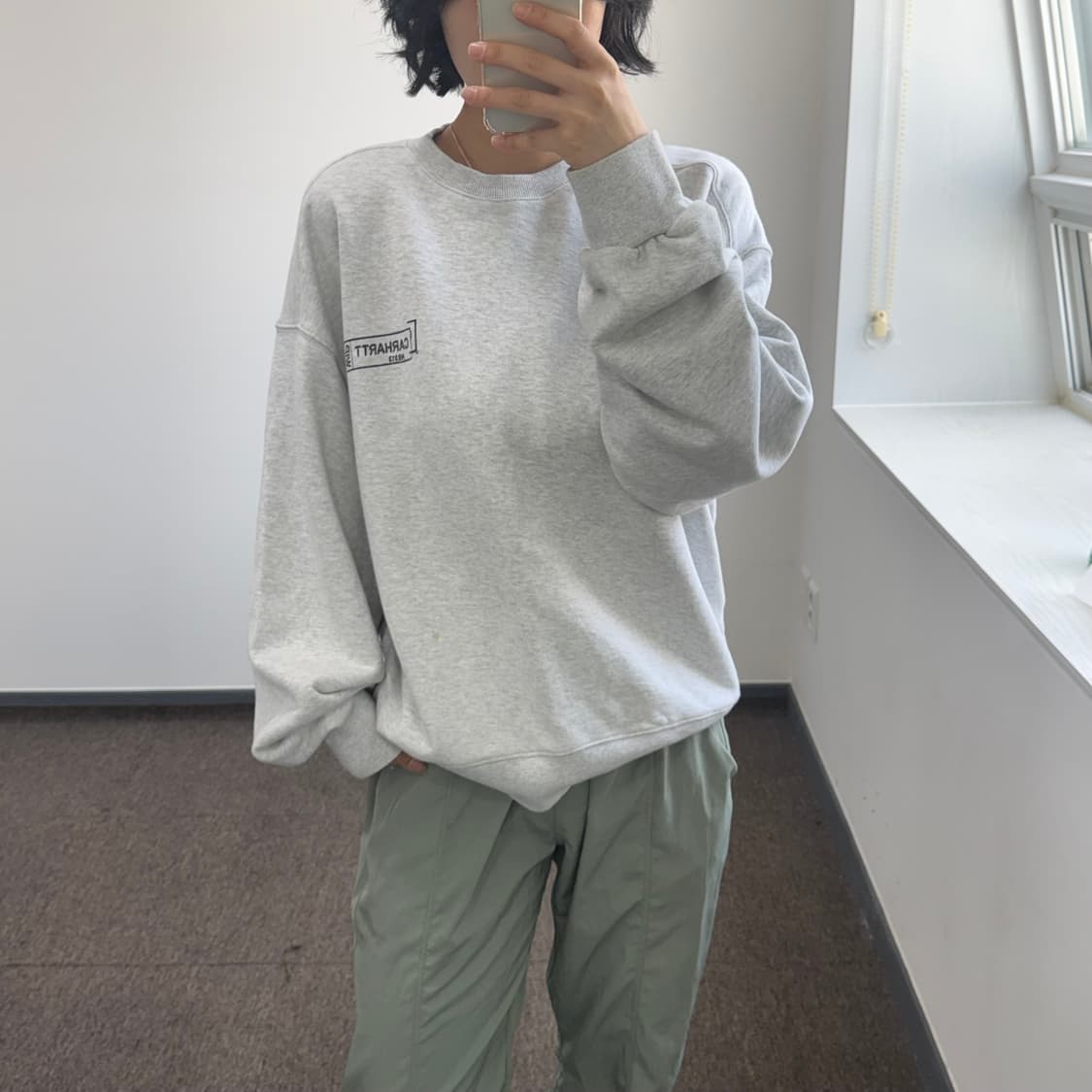 Carhartt 칼하트 백프린팅 멜란지 맨투맨 상품이미지1