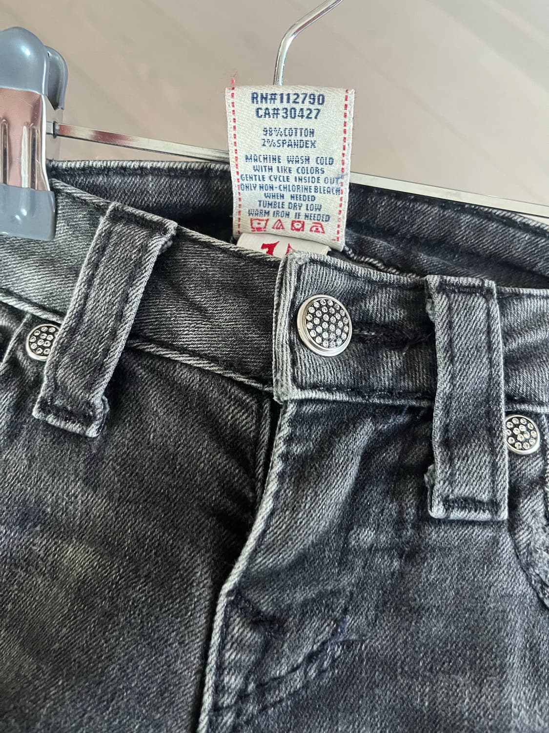 True religion/ 트루 릴리전 블랙 큐빅 스터드 스키니 상품이미지3