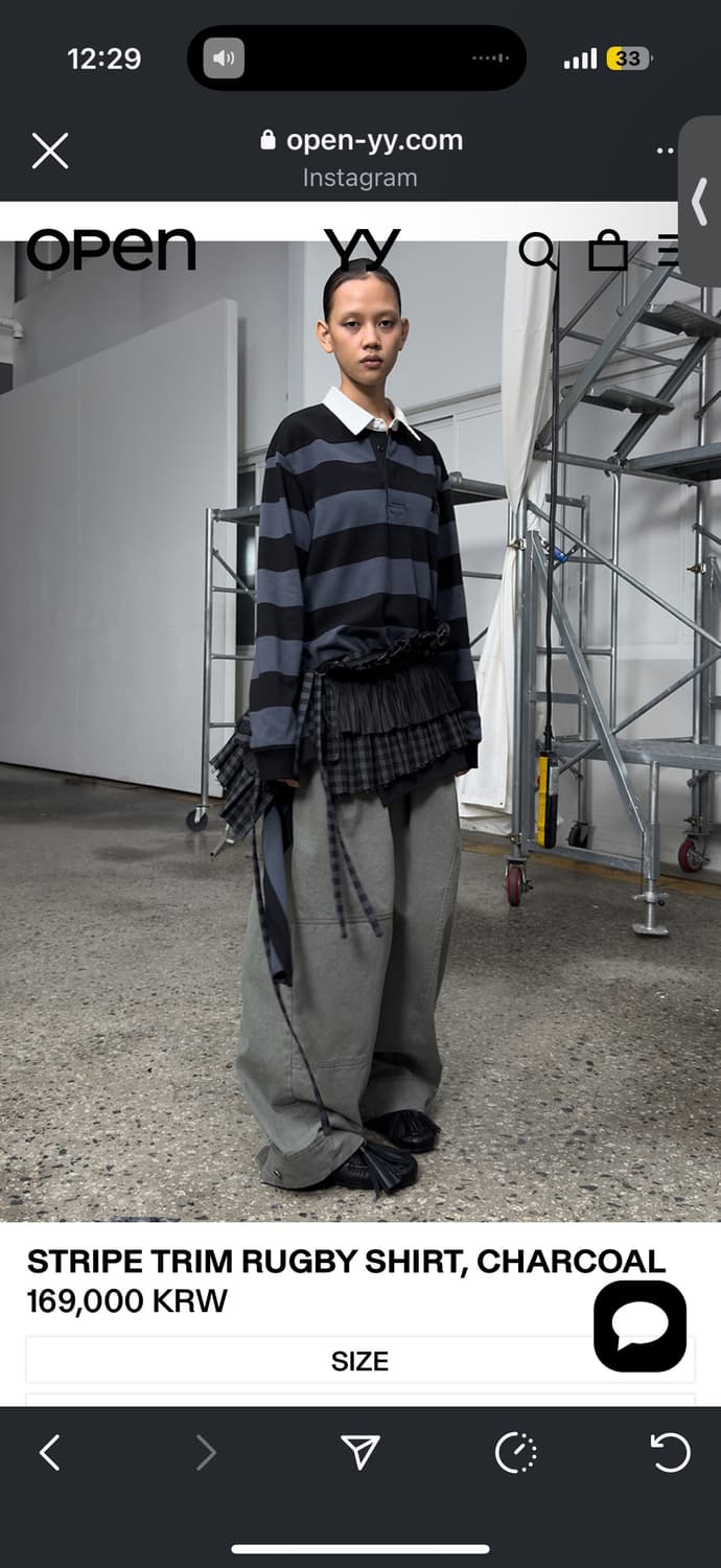 open Yy FULL GATHER PANTS KHAKI 상품이미지1