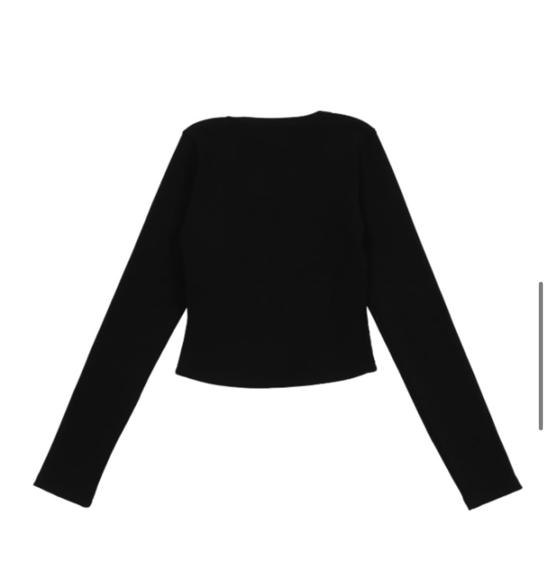 시너진 PLAIN RIB CROP LONG SLEEVE BLACK 상품이미지3