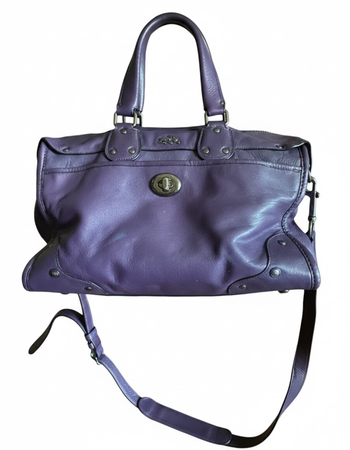 Coach 코치 레더 토트백 퍼플 상품이미지1